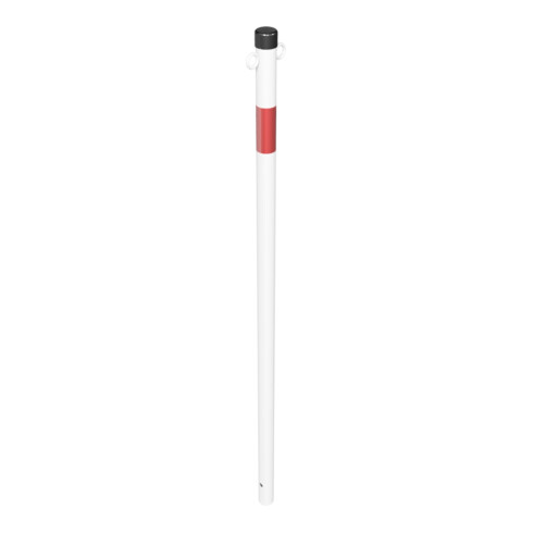 Schake Absperrpfosten Typ 4042B/2, ortsfest, Ø42mm, zum Einbetonieren, weiß / rot + 2 Ösen