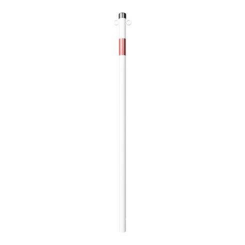 Schake Absperrpfosten Typ 4042B/2, ortsfest, Ø42mm, zum Einbetonieren, weiß / rot + 2 Ösen
