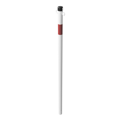 Schake Absperrpfosten Typ 4042B/2, ortsfest, Ø42mm, zum Einbetonieren, weiß / rot + 2 Ösen