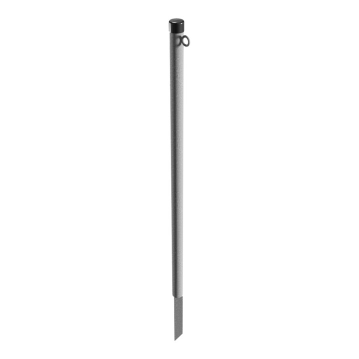 Schake Absperrpfosten Typ 4042E/1, ortsfest, Ø42mm, zum Einschlagen, 1300mm Gesamtlänge, + 1 Öse