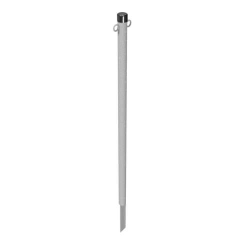 Schake Absperrpfosten Typ 4042E/2, ortsfest, Ø42mm, zum Einschlagen, Gesamtlänge 1300 mm + zwei Ösen