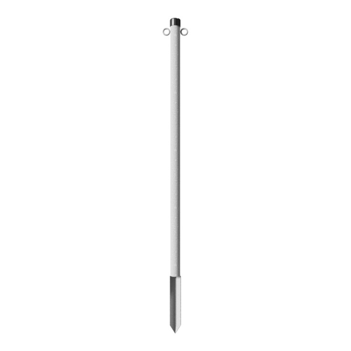 Schake Absperrpfosten Typ 4042E/2, ortsfest, Ø42mm, zum Einschlagen, Gesamtlänge 1300 mm + zwei Ösen