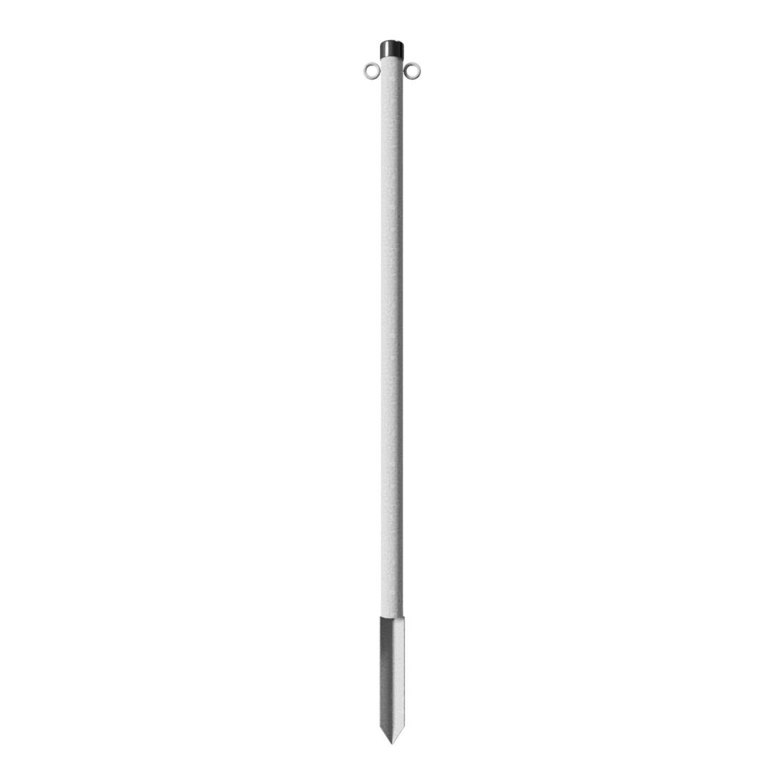 Schake Absperrpfosten Typ 4042E/2, ortsfest, Ø42mm, zum Einschlagen, Gesamtlänge 1300 mm + zwei Ösen
