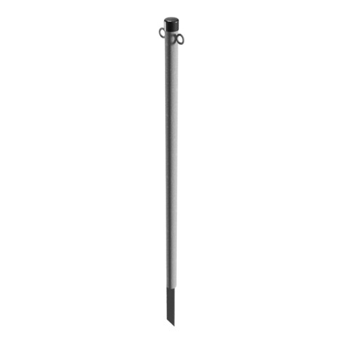 Schake Absperrpfosten Typ 4042E/2, ortsfest, Ø42mm, zum Einschlagen, Gesamtlänge 1300 mm + zwei Ösen