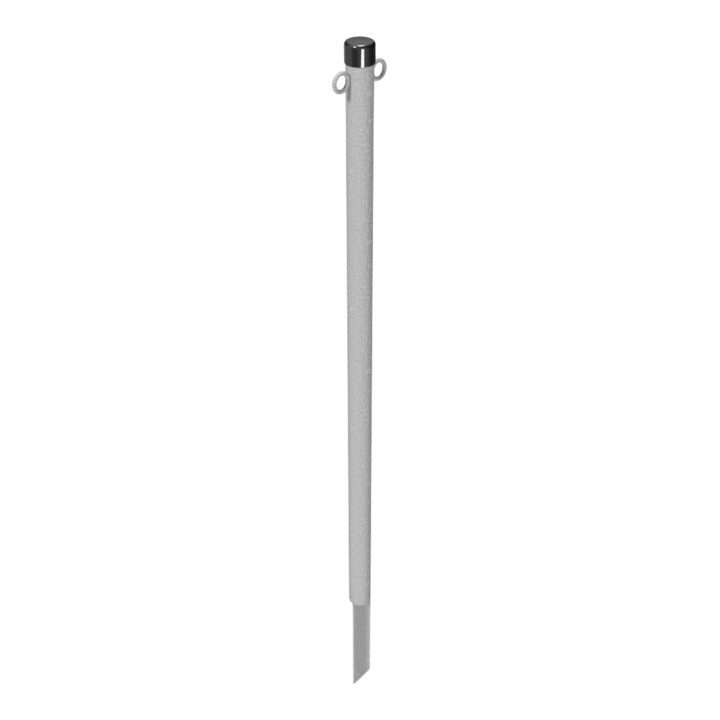 Schake Absperrpfosten Typ 4042E/2, ortsfest, Ø42mm, zum Einschlagen, Gesamtlänge 1300 mm + zwei Ösen
