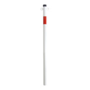 Schake Absperrpfosten Typ 4042EB/1, ortsfest, Ø42mm + Einschlagspitze, weiß / rot + 1 Öse