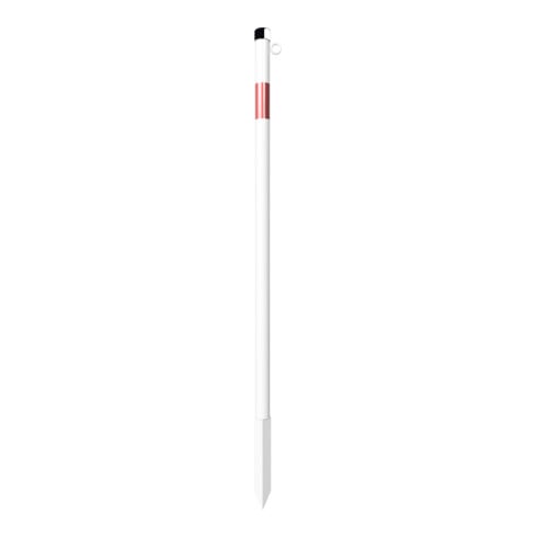 Schake Absperrpfosten Typ 4042EB/1, ortsfest, Ø42mm + Einschlagspitze, weiß / rot + 1 Öse