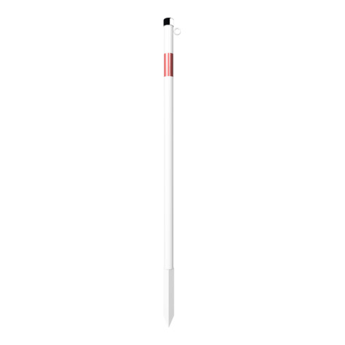 Schake Absperrpfosten Typ 4042EB/1, ortsfest, Ø42mm + Einschlagspitze, weiß / rot + 1 Öse