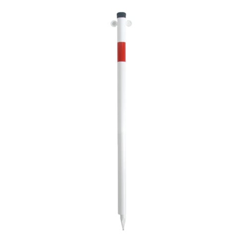 Schake Absperrpfosten Typ 4042EB/1, ortsfest, Ø42mm + Einschlagspitze, weiß / rot + 1 Öse