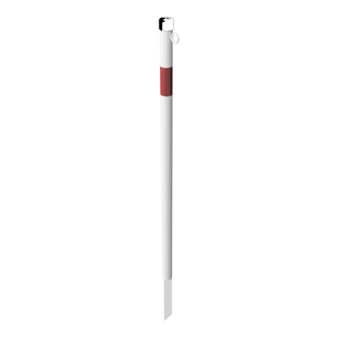 Schake Absperrpfosten Typ 4042EB/1, ortsfest, Ø42mm + Einschlagspitze, weiß / rot + 1 Öse