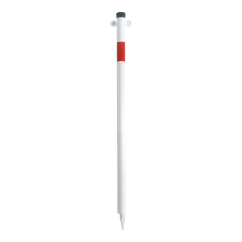Schake Absperrpfosten Typ 4042EB/1, ortsfest, Ø42mm + Einschlagspitze, weiß / rot + 1 Öse