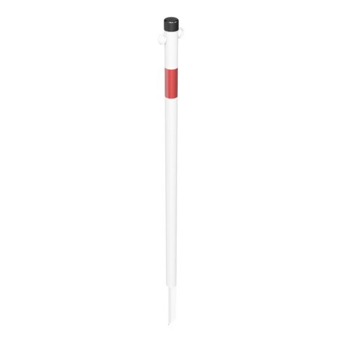 Schake Absperrpfosten Typ 4042EB/2, ortsfest, Ø42mm + Einschlagspitze, weiß / rot + 2 Ösen
