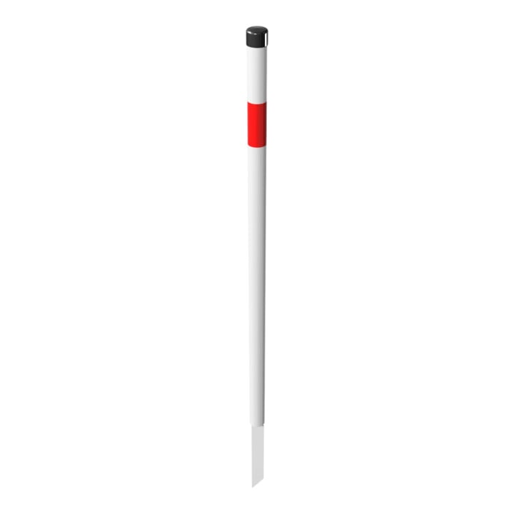 Schake Absperrpfosten Typ 4042EB, ortsfest, Ø42mm + Einschlagspitze, weiß / rot
