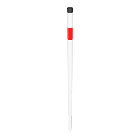 Schake Absperrpfosten Typ 4042EB, ortsfest, Ø42mm + Einschlagspitze, weiß / rot