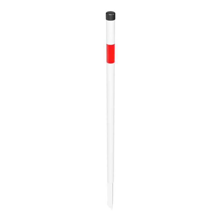 Schake Absperrpfosten Typ 4042EB, ortsfest, Ø42mm + Einschlagspitze, weiß / rot