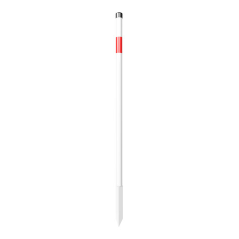 Schake Absperrpfosten Typ 4042EB, ortsfest, Ø42mm + Einschlagspitze, weiß / rot