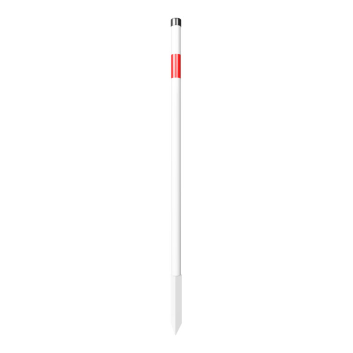 Schake Absperrpfosten Typ 4042EB, ortsfest, Ø42mm + Einschlagspitze, weiß / rot