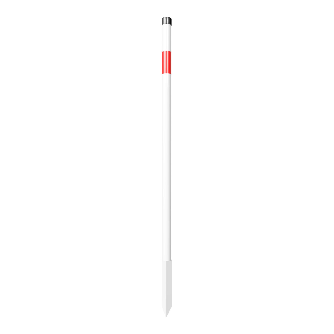 Schake Absperrpfosten Typ 4042EB, ortsfest, Ø42mm + Einschlagspitze, weiß / rot