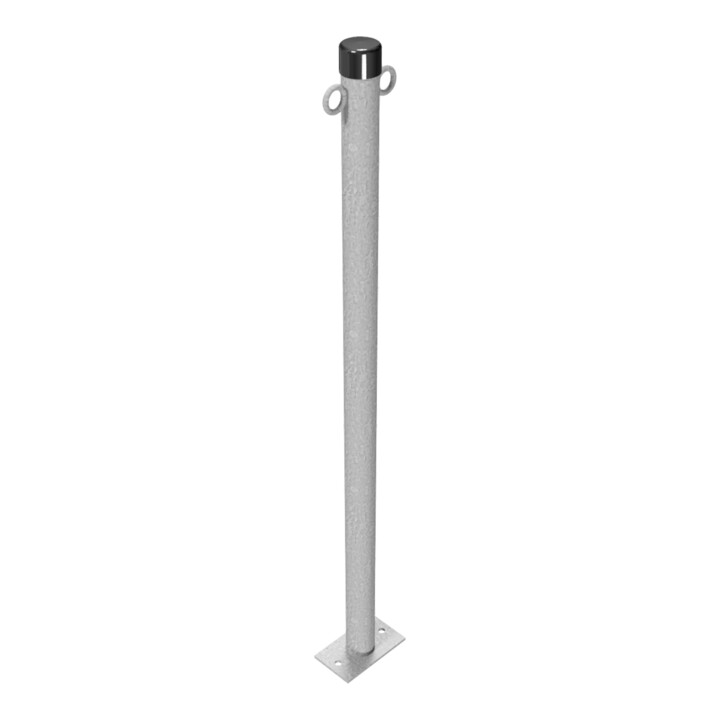 Schake Absperrpfosten Typ 4042P/2, ortsfest, für Dübelbefestigung, Überflur 900 mm + 2 Ösen