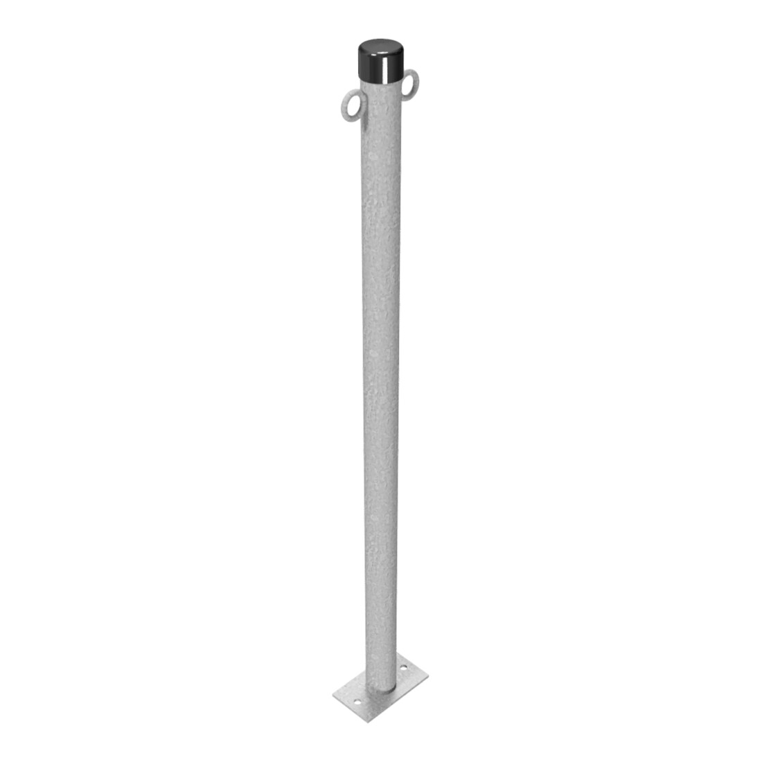 Schake Absperrpfosten Typ 4042P/2, ortsfest, für Dübelbefestigung, Überflur 900 mm + 2 Ösen
