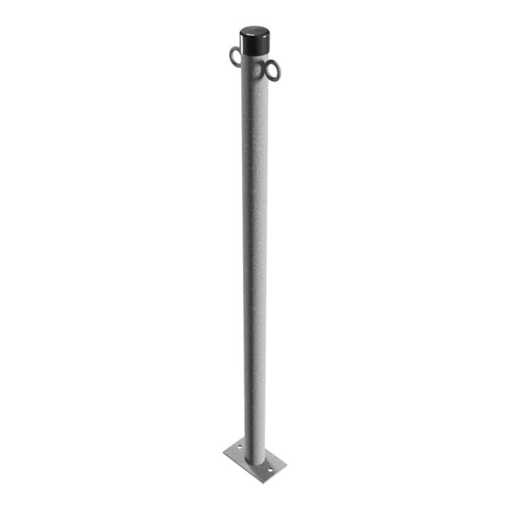 Schake Absperrpfosten Typ 4042P/2, ortsfest, für Dübelbefestigung, Überflur 900 mm + 2 Ösen