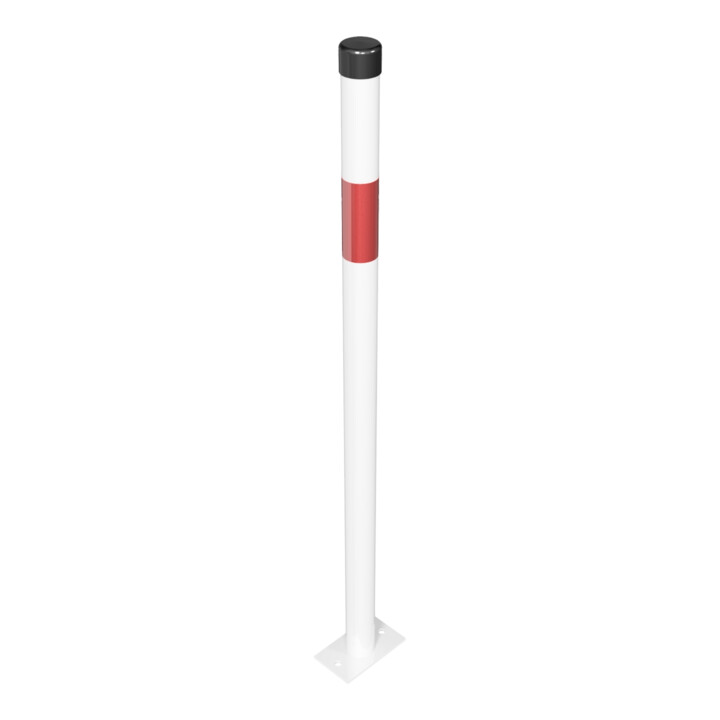 Schake Absperrpfosten Typ 4042PB, ortsfest, für Dübelbefestigung, Überflur 900 mm, weiß / rot