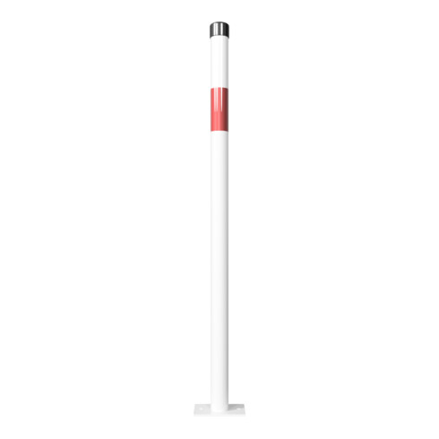 Schake Absperrpfosten Typ 4042PB, ortsfest, für Dübelbefestigung, Überflur 900 mm, weiß / rot