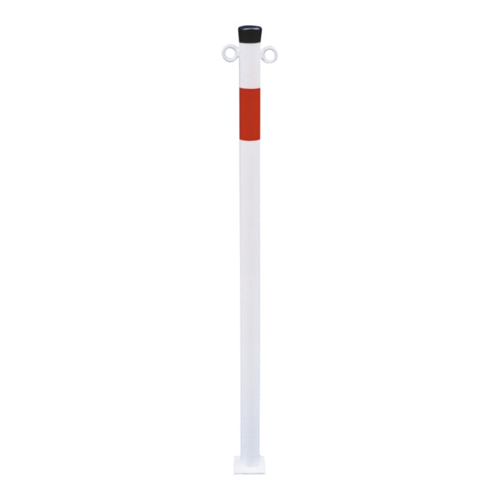 Schake Absperrpfosten Typ 4042PB, ortsfest, für Dübelbefestigung, Überflur 900 mm, weiß / rot