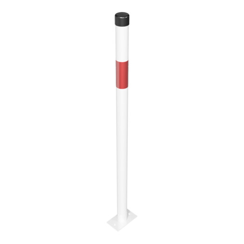 Schake Absperrpfosten Typ 4042PB, ortsfest, für Dübelbefestigung, Überflur 900 mm, weiß / rot