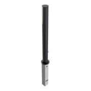 Schake Absperrpfosten Typ 4084FB, herausnehmbar, Ø 89mm + Dreikantverschluß, + Flachkopf (Feinstruktur) + angeschweißter Rosette 4084RB + Bodenhülse-2