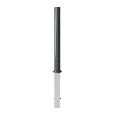 Schake Absperrpfosten Typ 4084FB, herausnehmbar, Ø 89mm + Dreikantverschluß, + Flachkopf (Feinstruktur) + angeschweißter Rosette 4084RB + Bodenhülse