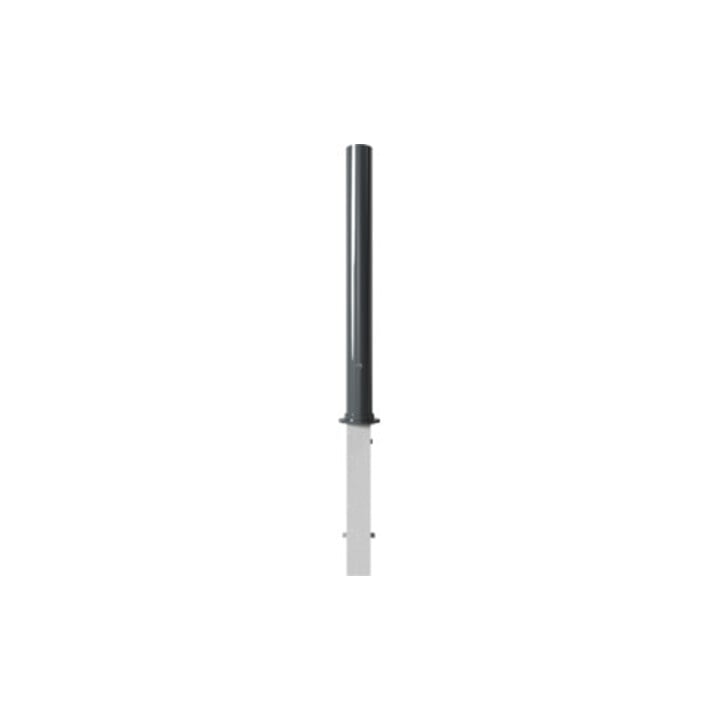 Schake Absperrpfosten Typ 4084FB, herausnehmbar, Ø 89mm + Dreikantverschluß, + Flachkopf (Feinstruktur) + angeschweißter Rosette 4084RB + Bodenhülse