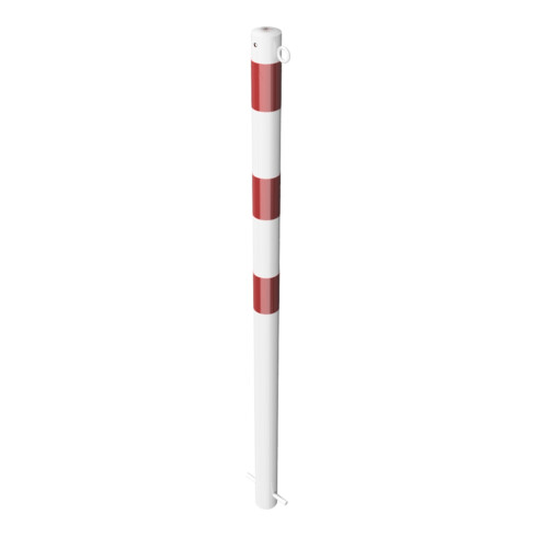 Schake Absperrpfosten Typ 460B/1, ortsfest, Ø 60mm, zum Einbetonieren, weiß / rot + 1 Öse