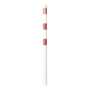 Schake Absperrpfosten Typ 460B/2, ortsfest, Ø 60mm, zum Einbetonieren, weiß / rot + 2 Ösen-5