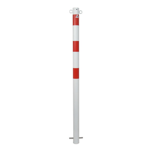 Schake Absperrpfosten Typ 460B, ortsfest, Ø 60mm, zum Einbetonieren, weiß / rot