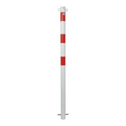 Schake Absperrpfosten Typ 460B, ortsfest, Ø 60mm, zum Einbetonieren, weiß / rot