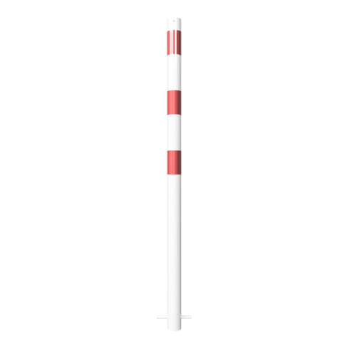Schake Absperrpfosten Typ 460B, ortsfest, Ø 60mm, zum Einbetonieren, weiß / rot