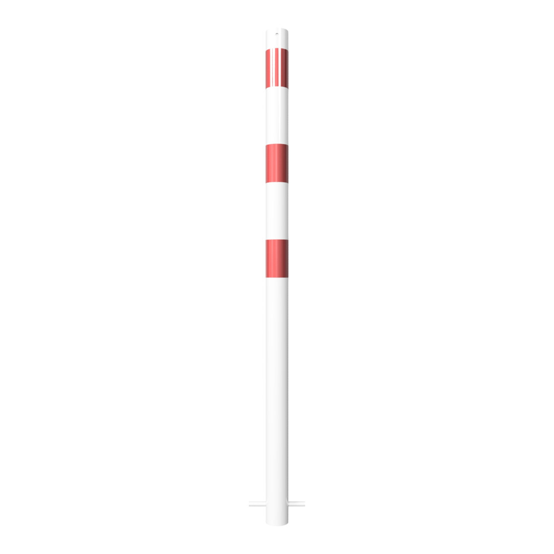Schake Absperrpfosten Typ 460B, ortsfest, Ø 60mm, zum Einbetonieren, weiß / rot
