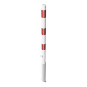 Schake Absperrpfosten Typ 460FB, herausnehmbar, Ø 60mm + Dreikantverschluß, weiß / rot-4