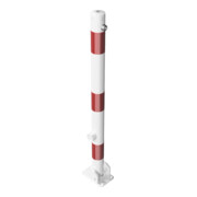 Schake Absperrpfosten Typ 460FUB, umlegbar + Dreikantverschluß, Ø 60mm, weiß / rot-4