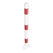 Schake Absperrpfosten Typ 460FUB, umlegbar + Dreikantverschluß, Ø 60mm, weiß / rot-5