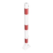 Schake Absperrpfosten Typ 460FUB, umlegbar + Dreikantverschluß, Ø 60mm, weiß / rot-4