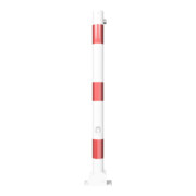 Schake Absperrpfosten Typ 460FUB, umlegbar + Dreikantverschluß, Ø 60mm, weiß / rot-5