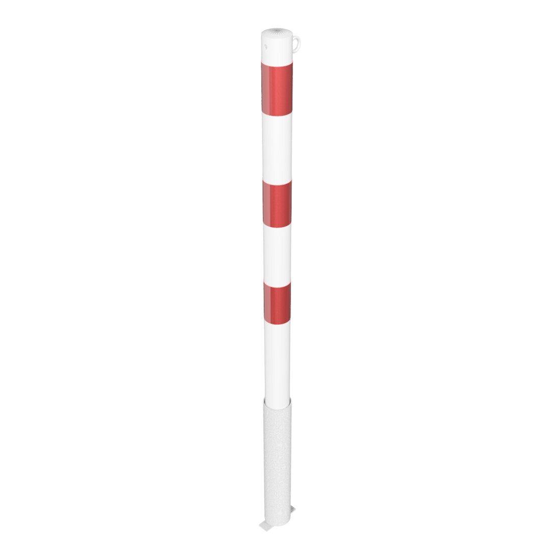 Schake Absperrpfosten Typ 460HB/1, herausnehmbar, Ø 60mm, ohne Verschluß, weiß / rot + 1 Öse