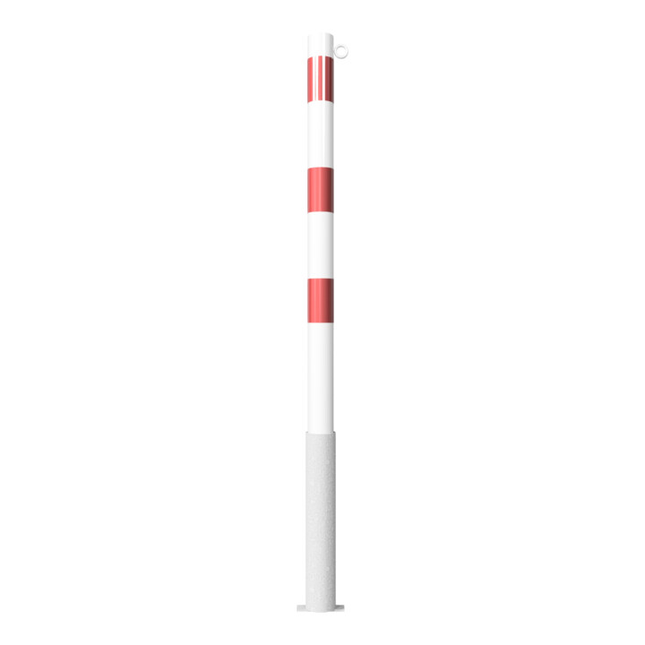 Schake Absperrpfosten Typ 460HB/1, herausnehmbar, Ø 60mm, ohne Verschluß, weiß / rot + 1 Öse