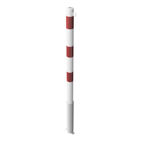 Schake Absperrpfosten Typ 460HB/1, herausnehmbar, Ø 60mm, ohne Verschluß, weiß / rot + 1 Öse
