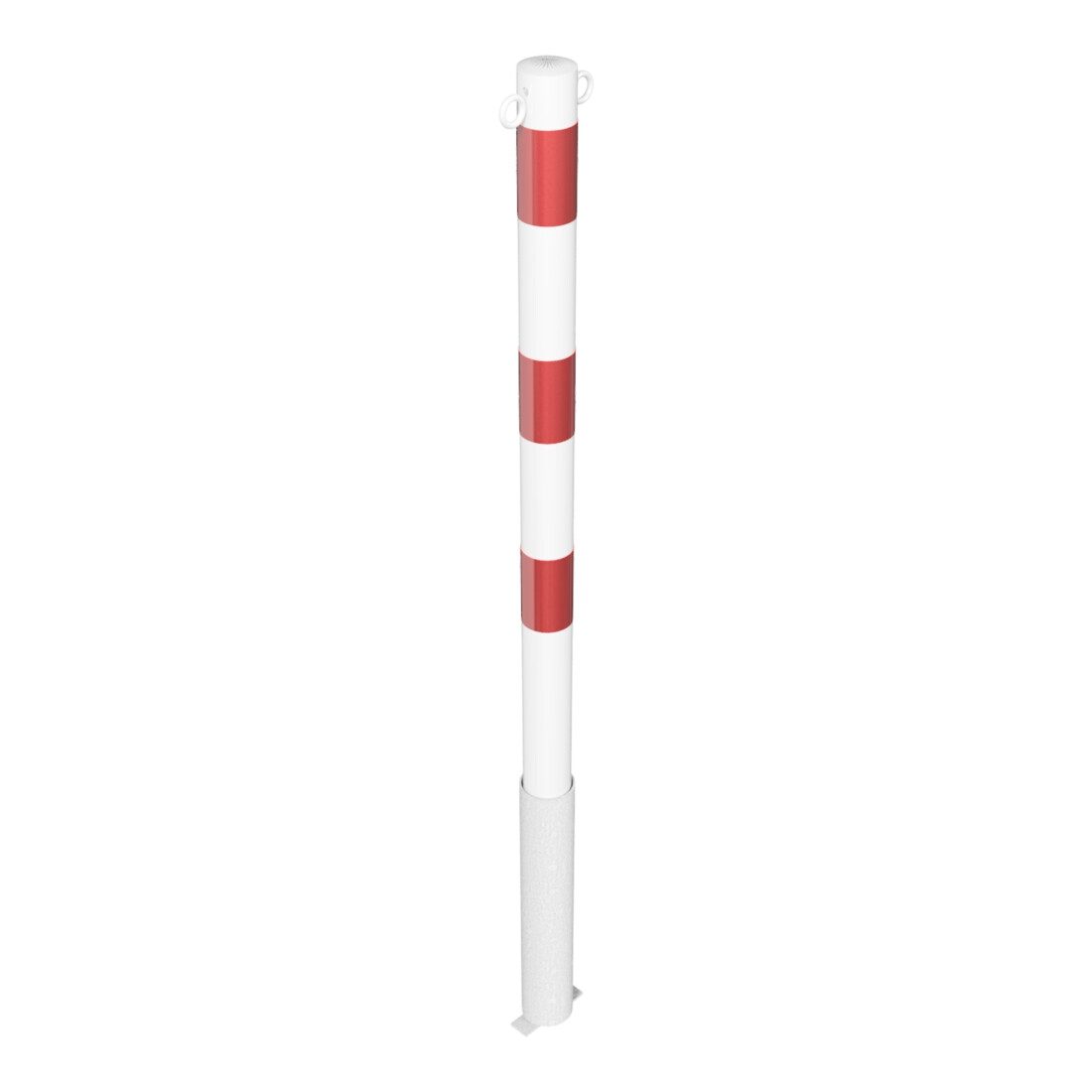 Schake Absperrpfosten Typ 460HB/2, herausnehmbar, Ø 60mm, ohne Verschluß, weiß / rot + 2 Ösen