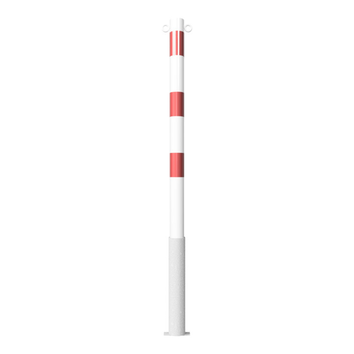 Schake Absperrpfosten Typ 460HB/2, herausnehmbar, Ø 60mm, ohne Verschluß, weiß / rot + 2 Ösen