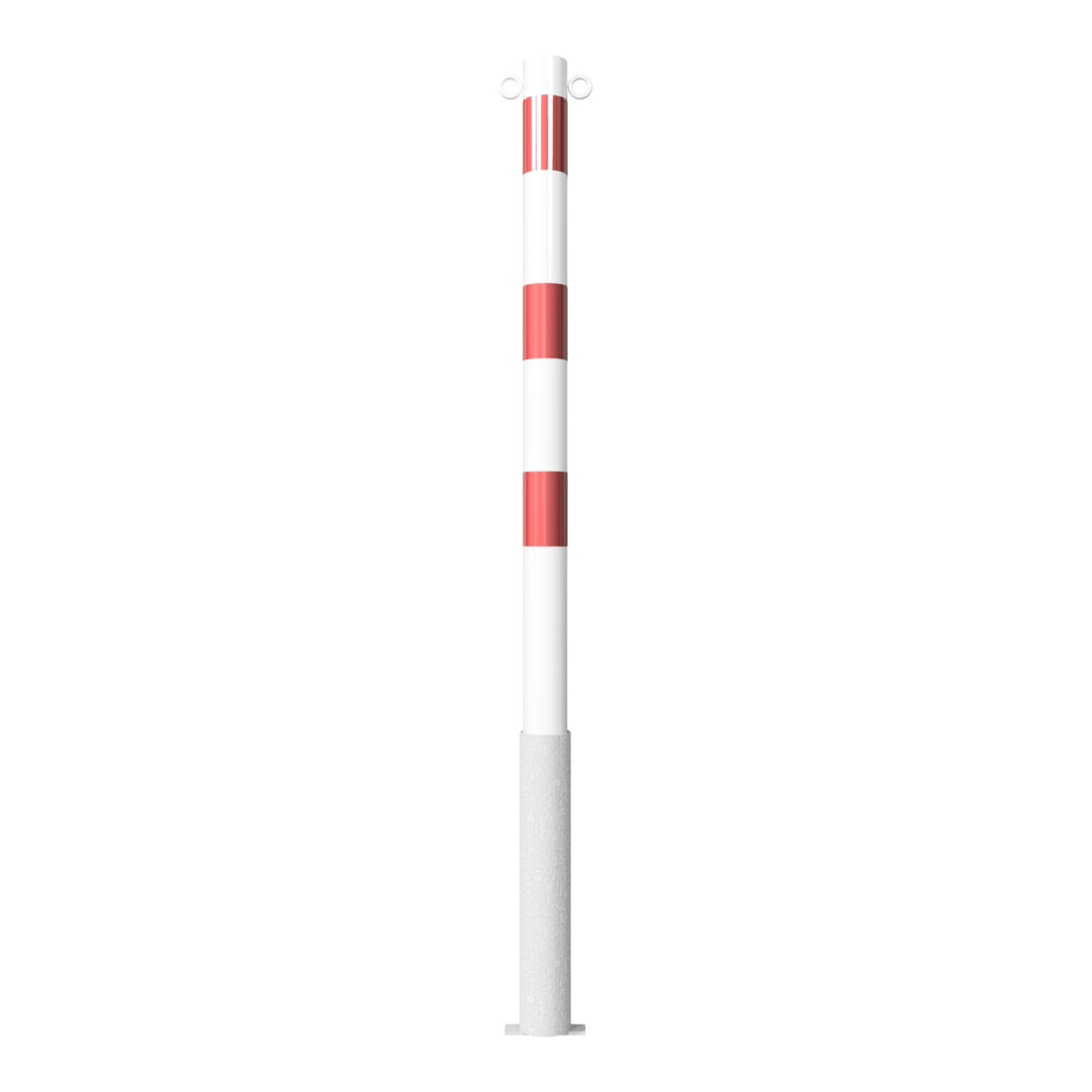 Schake Absperrpfosten Typ 460HB/2, herausnehmbar, Ø 60mm, ohne Verschluß, weiß / rot + 2 Ösen