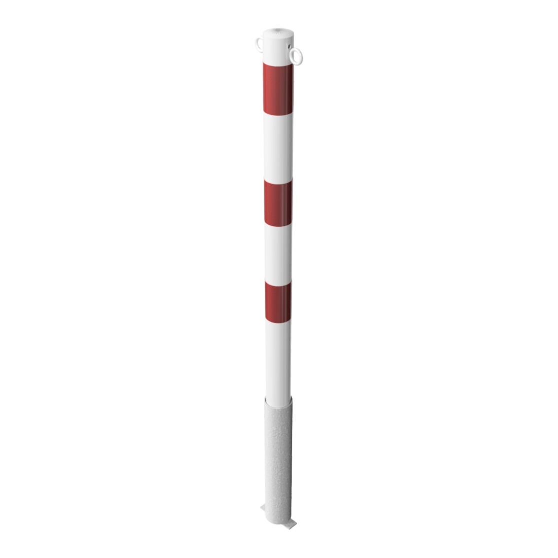 Schake Absperrpfosten Typ 460HB/2, herausnehmbar, Ø 60mm, ohne Verschluß, weiß / rot + 2 Ösen